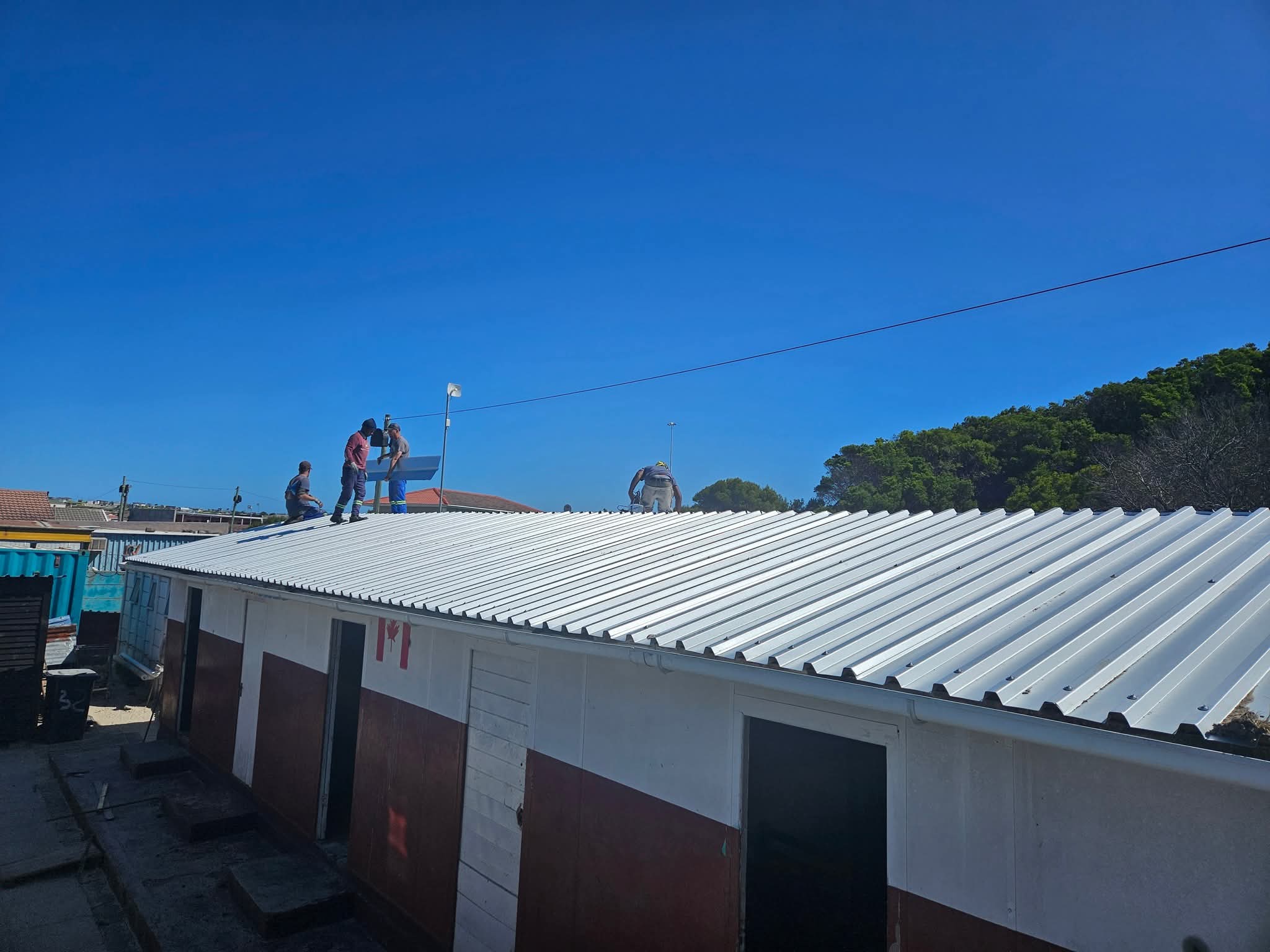 Completed commercial corrugated roof